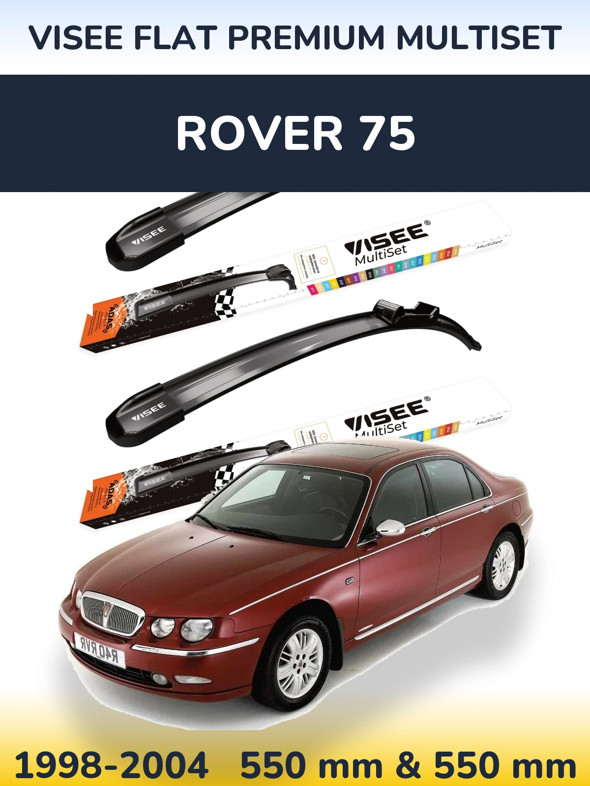 Torkarblad VISEE FLAT PREMIUM MultiSet för Rover 75