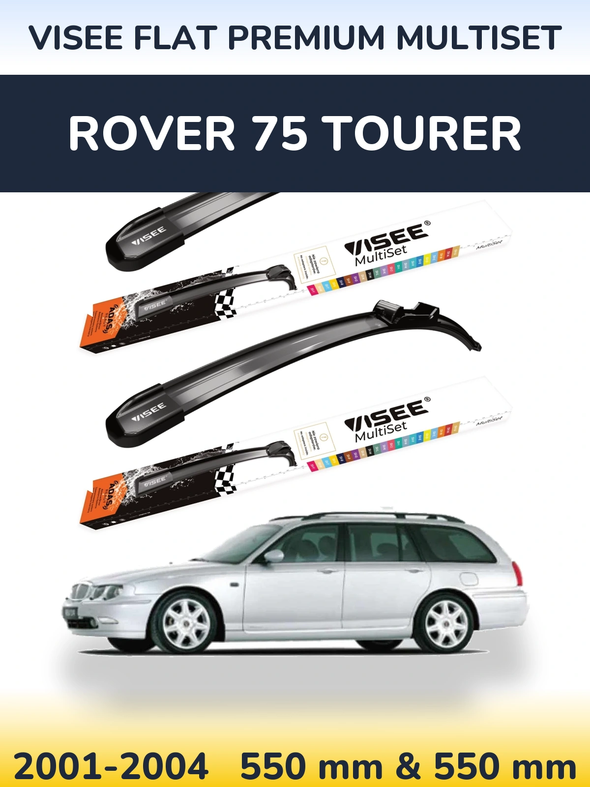 Torkarblad VISEE FLAT PREMIUM MultiSet för Rover 75 Tourer