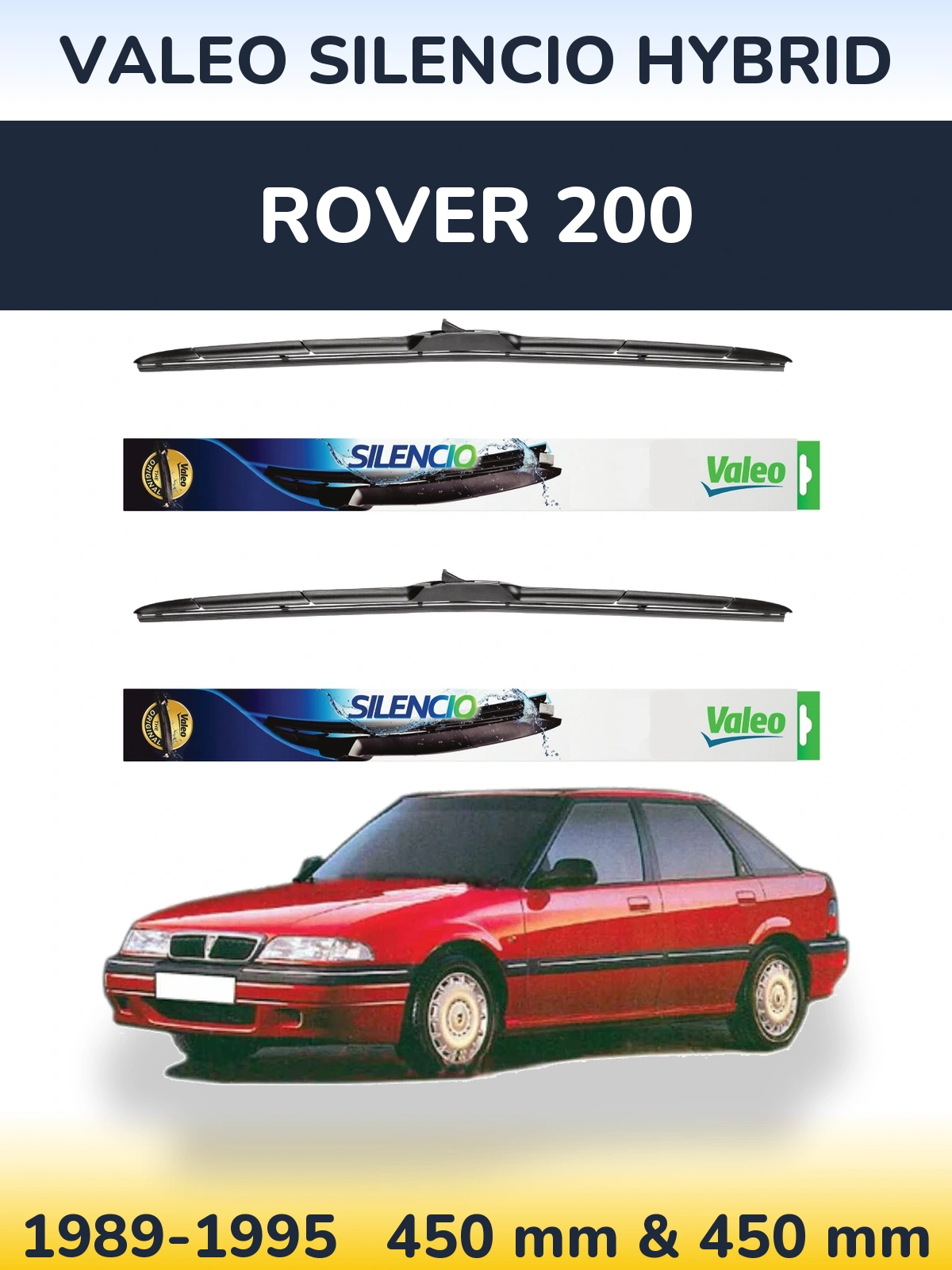 Torkarblad Valeo Silencio Hybrid för Rover 200