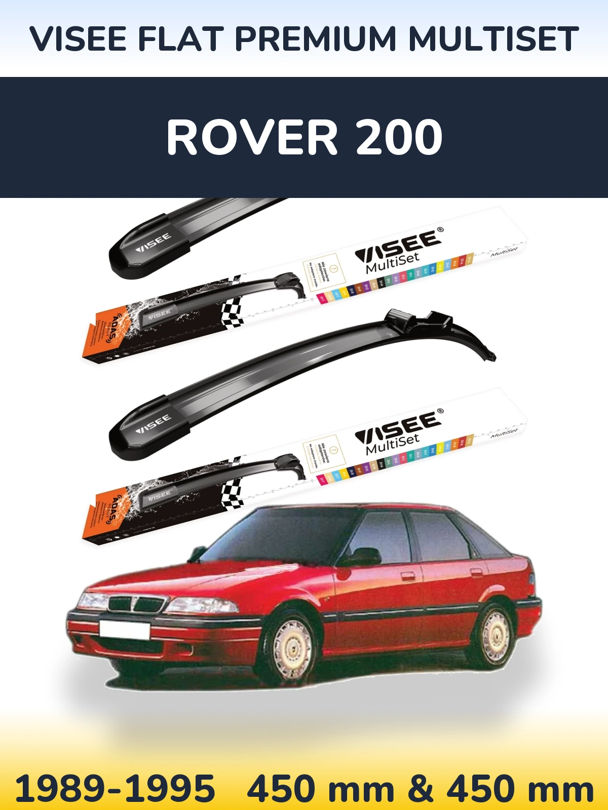 Torkarblad VISEE FLAT PREMIUM MultiSet för Rover 200
