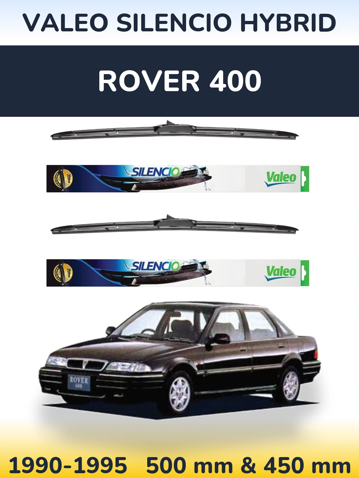 Torkarblad Valeo Silencio Hybrid för Rover 400