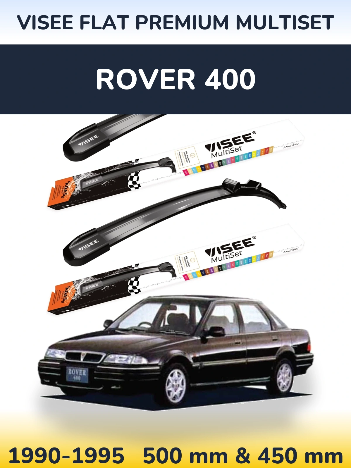 Torkarblad VISEE FLAT PREMIUM MultiSet för Rover 400