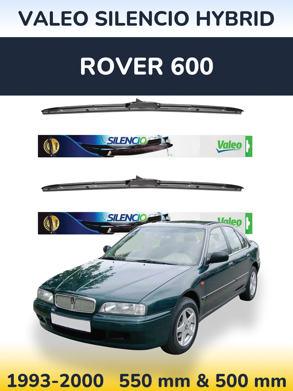 Torkarblad Valeo Silencio Hybrid för Rover 600