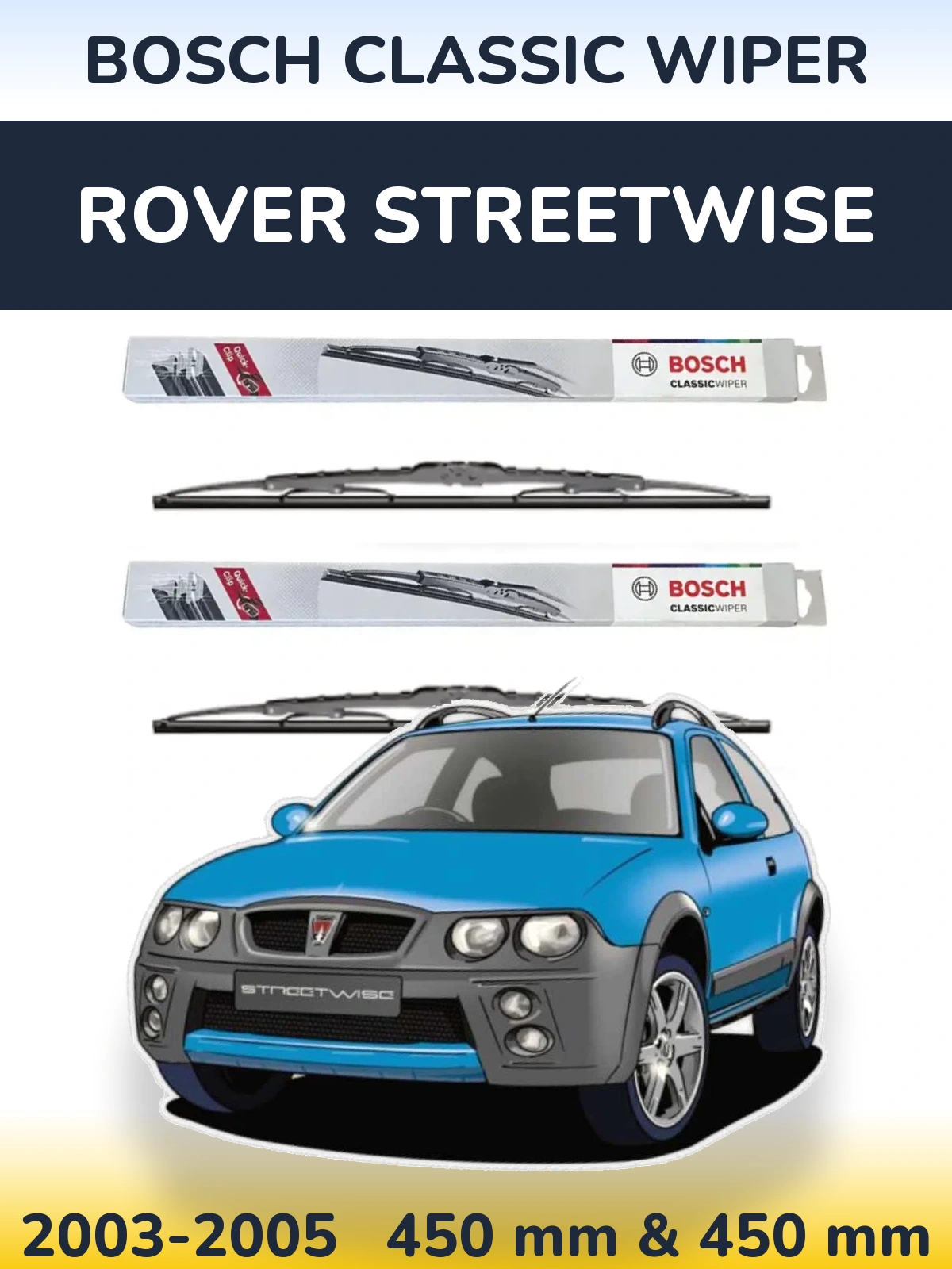 Torkarblad BOSCH Classic Wiper för Rover Streetwise
