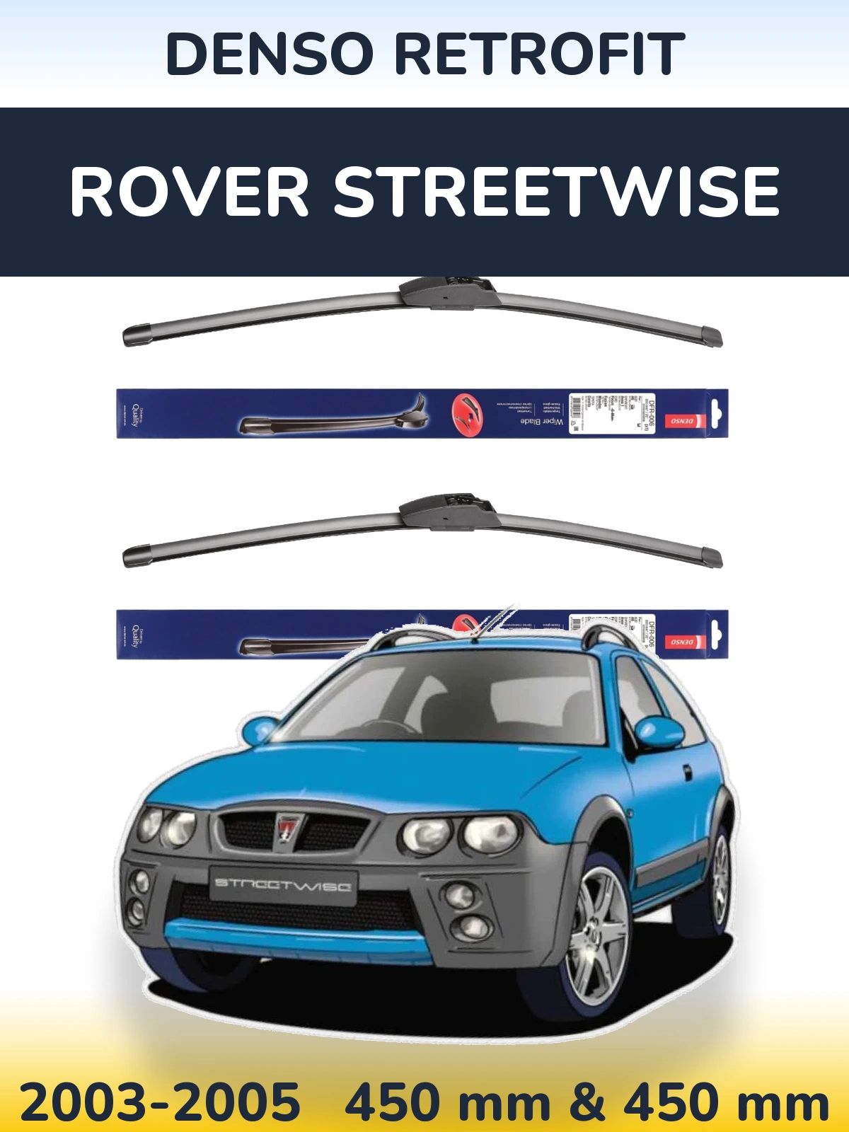 Torkarblad Denso Retrofit för Rover Streetwise