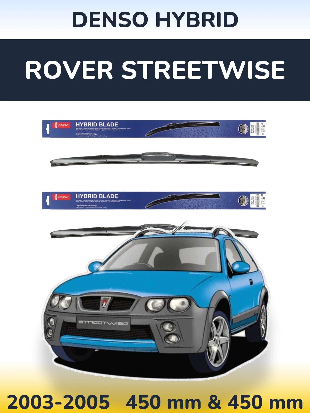 Torkarblad Denso Hybrid för Rover Streetwise