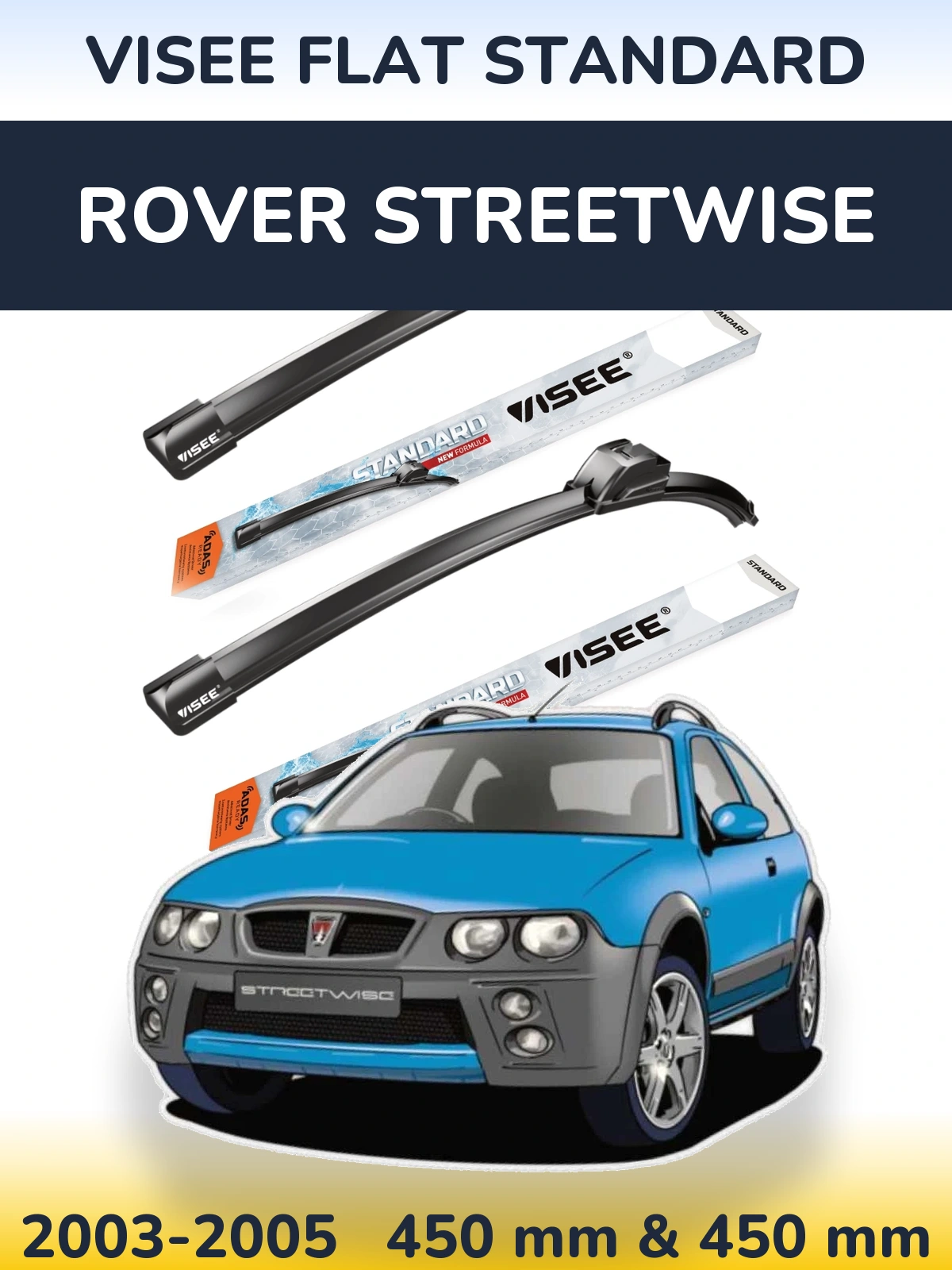Torkarblad VISEE FLAT STANDARD för Rover Streetwise