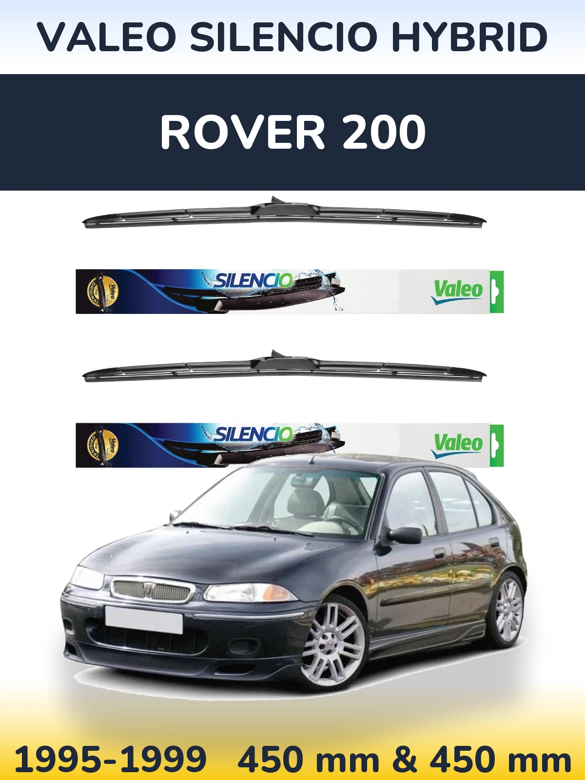 Torkarblad Valeo Silencio Hybrid för Rover 200
