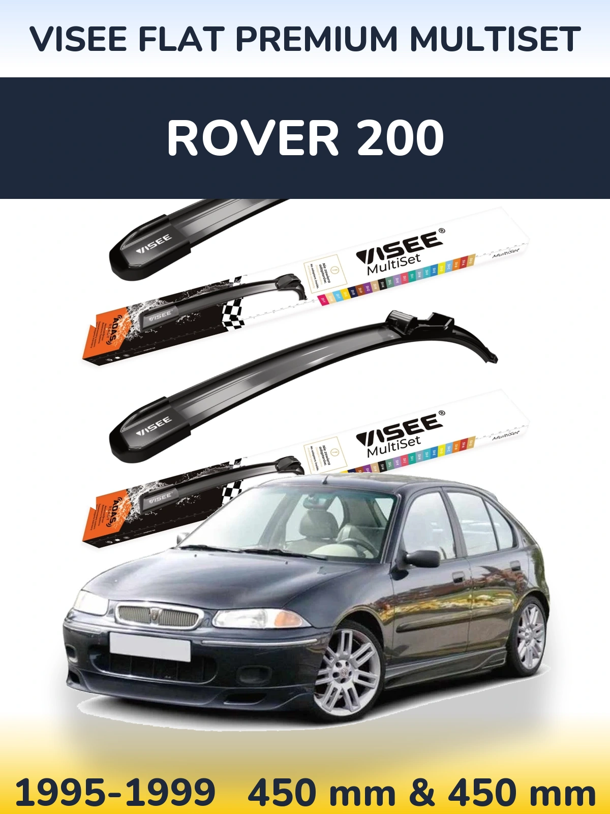 Torkarblad VISEE FLAT PREMIUM MultiSet för Rover 200