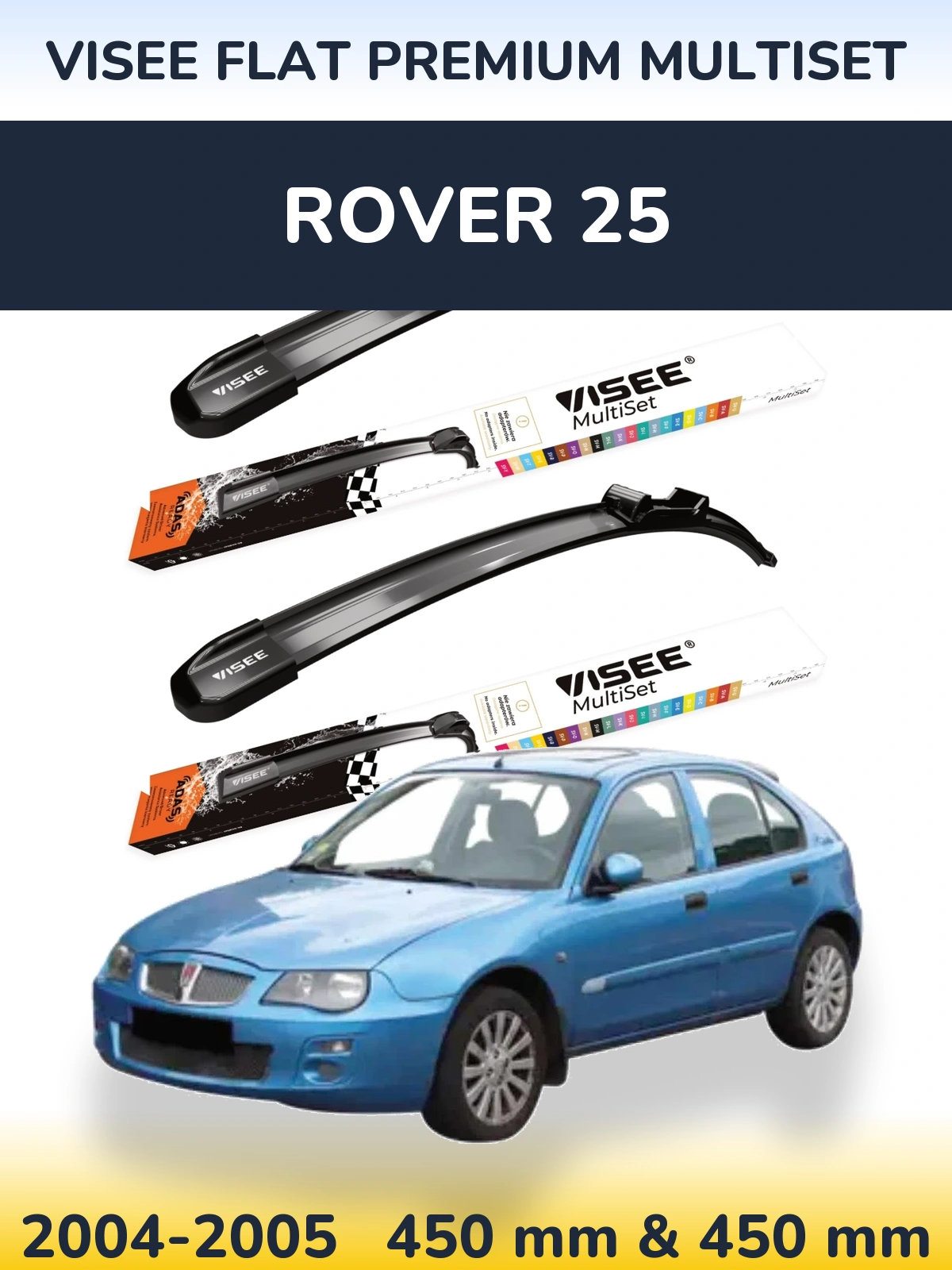 Torkarblad VISEE FLAT PREMIUM MultiSet för Rover 25