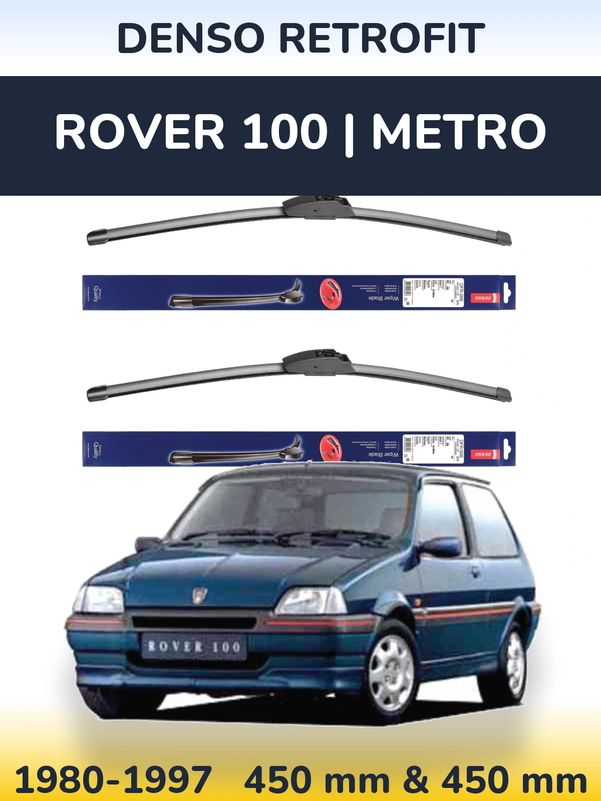Torkarblad Denso Retrofit för Rover 100 | Metro