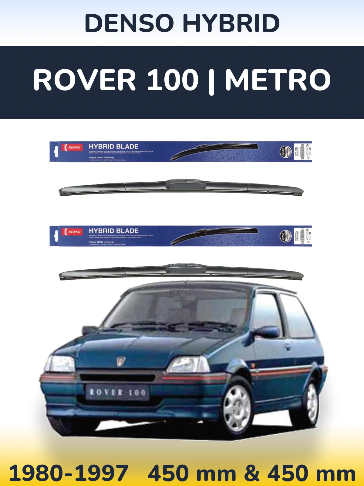 Torkarblad Denso Hybrid för Rover 100 | Metro