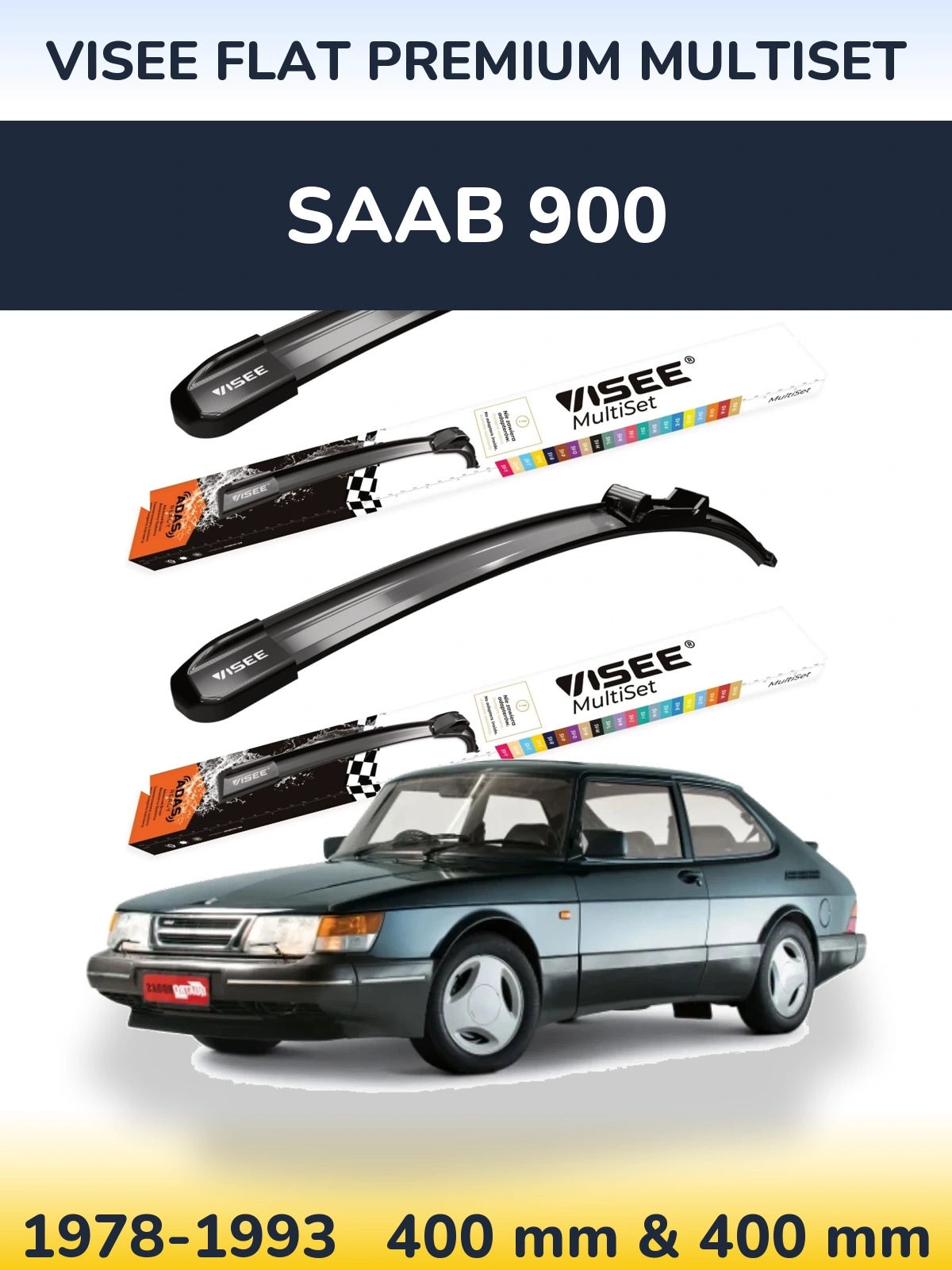 Torkarblad VISEE FLAT PREMIUM MultiSet för SAAB 900
