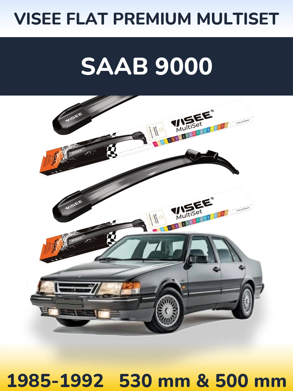 Torkarblad VISEE FLAT PREMIUM MultiSet för SAAB 9000