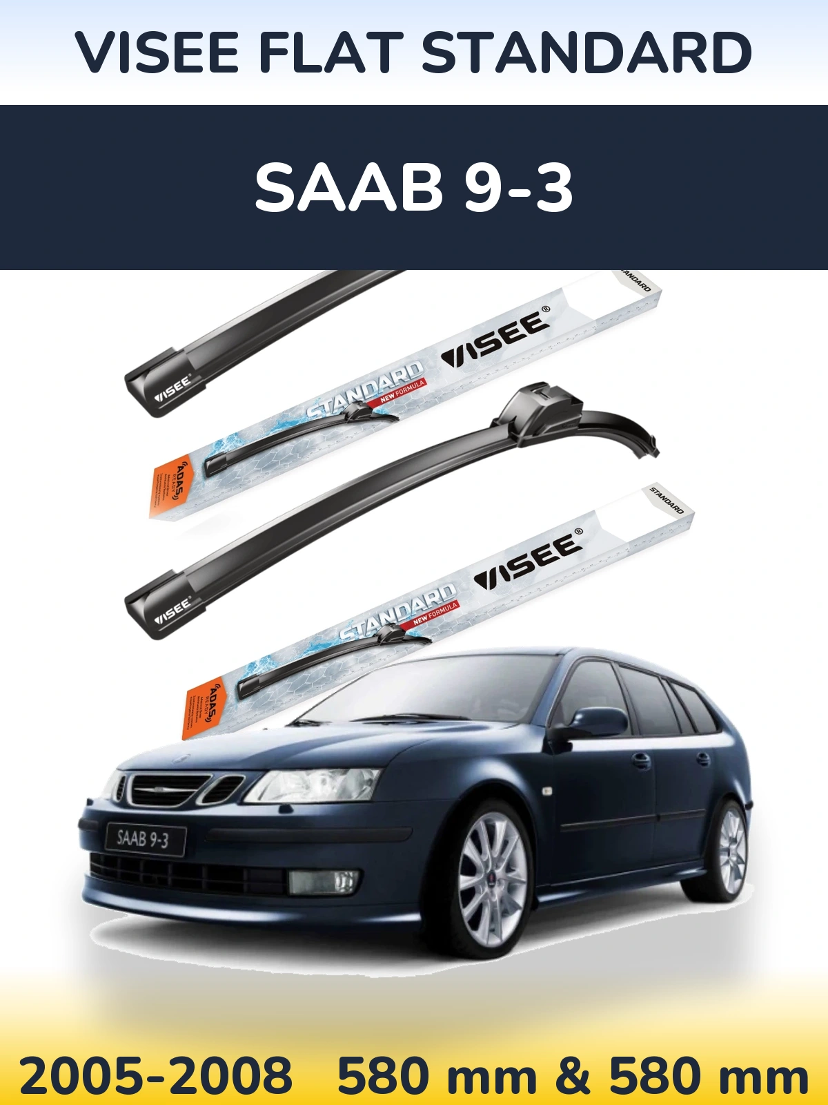 Torkarblad VISEE FLAT STANDARD för SAAB 9-3