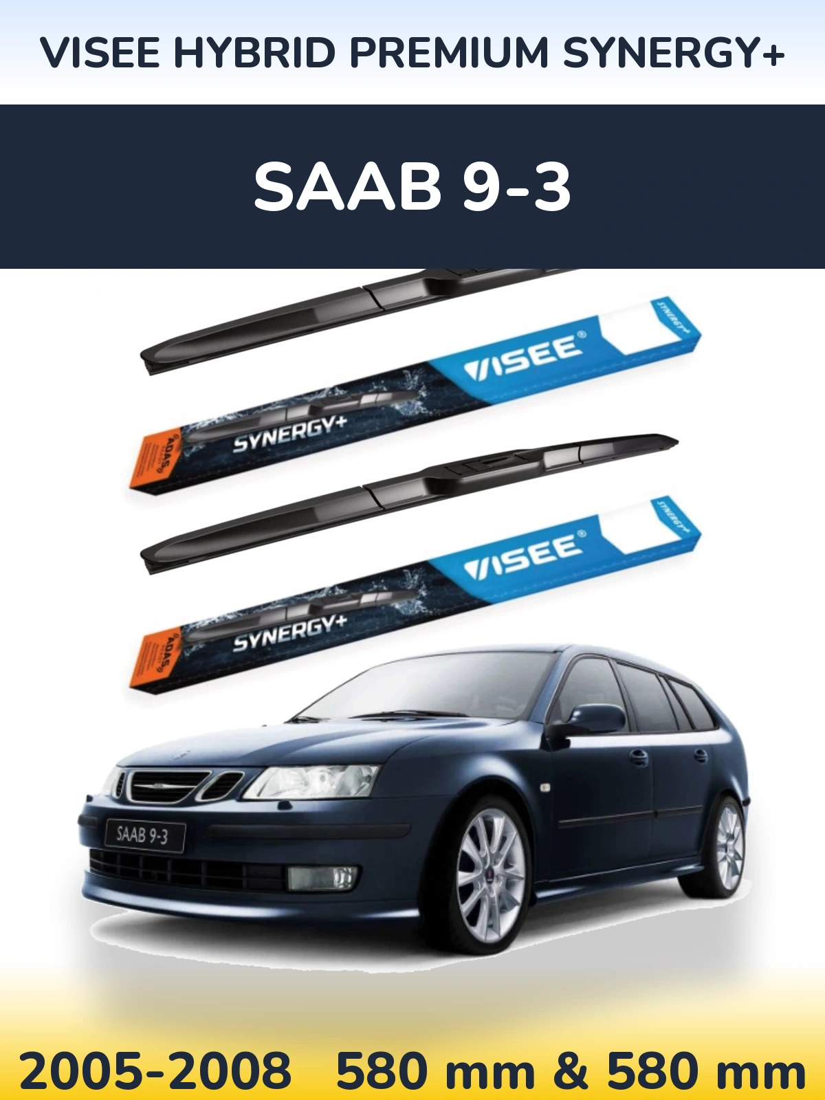 Torkarblad VISEE HYBRID PREMIUM SYNERGY+ för SAAB 9-3