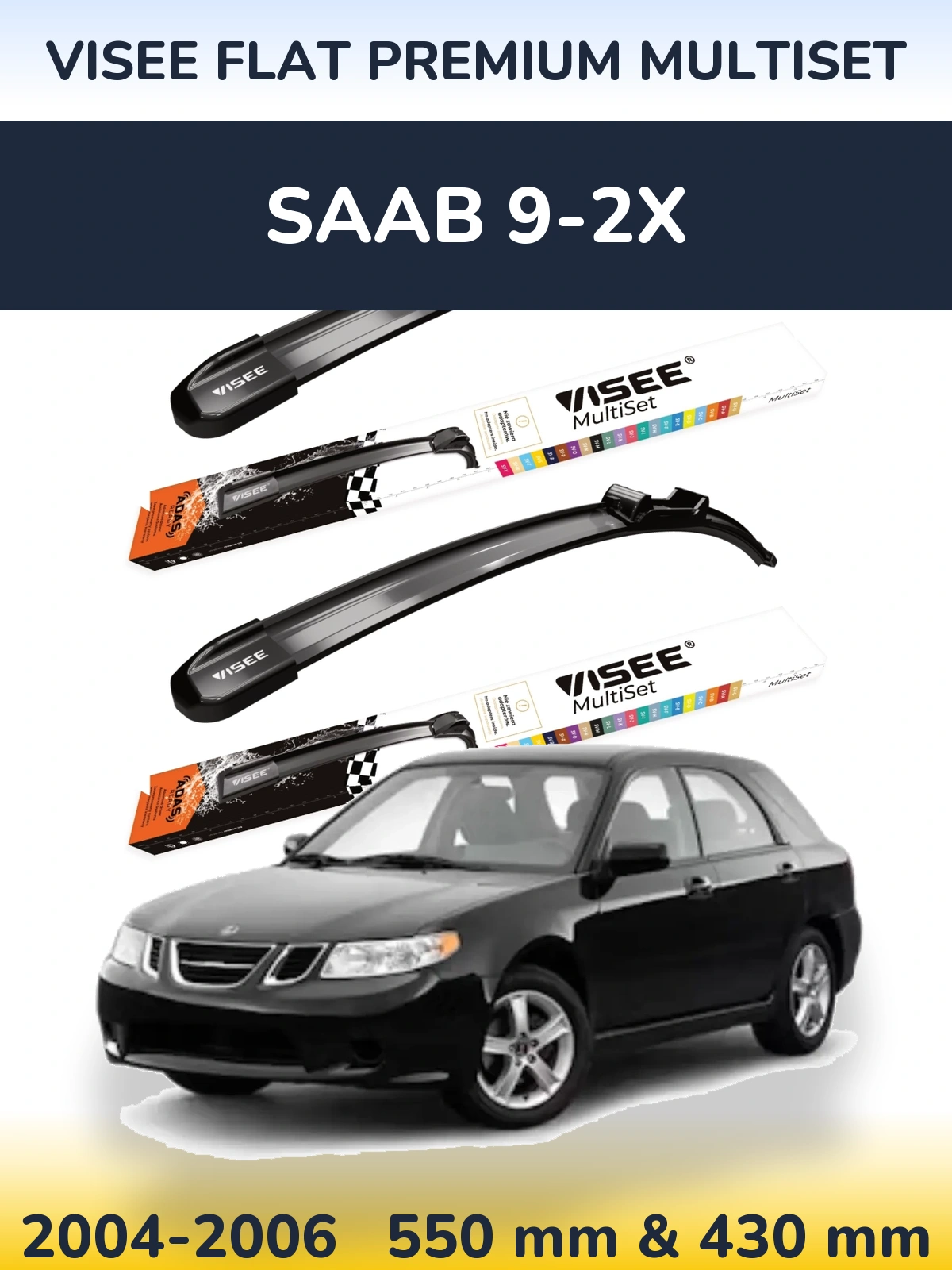 Torkarblad VISEE FLAT PREMIUM MultiSet för SAAB 9-2X