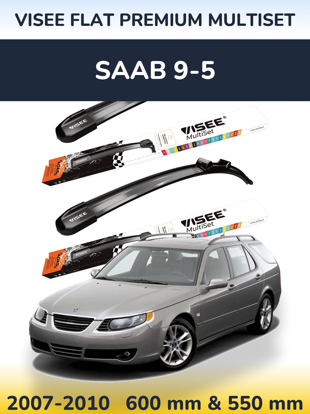 Torkarblad VISEE FLAT PREMIUM MultiSet för SAAB 9-5