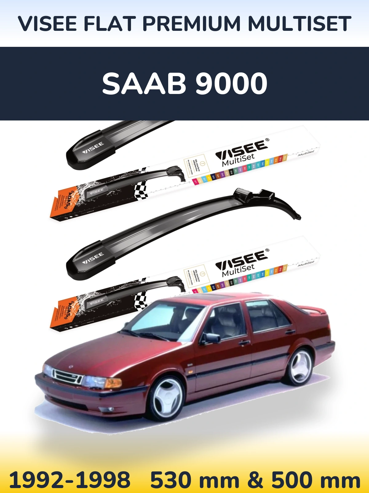Torkarblad VISEE FLAT PREMIUM MultiSet för SAAB 9000