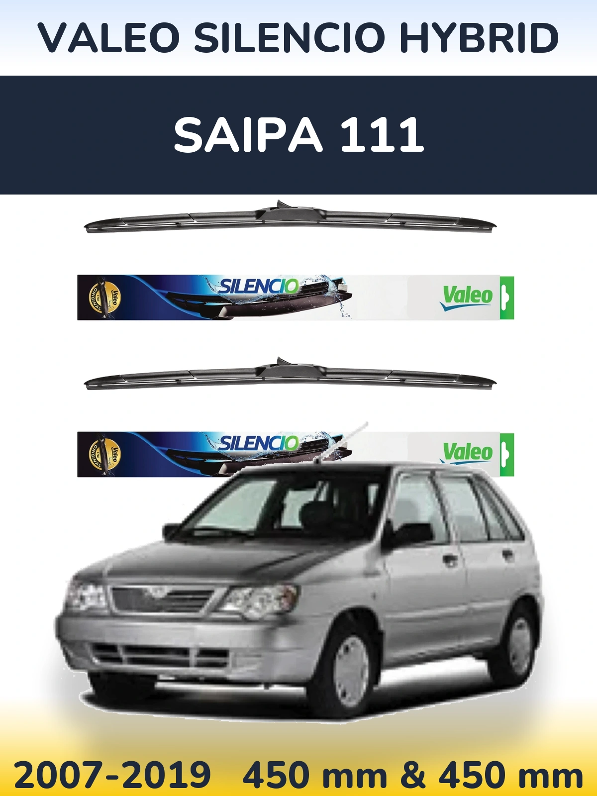 Torkarblad Valeo Silencio Hybrid för Saipa 111