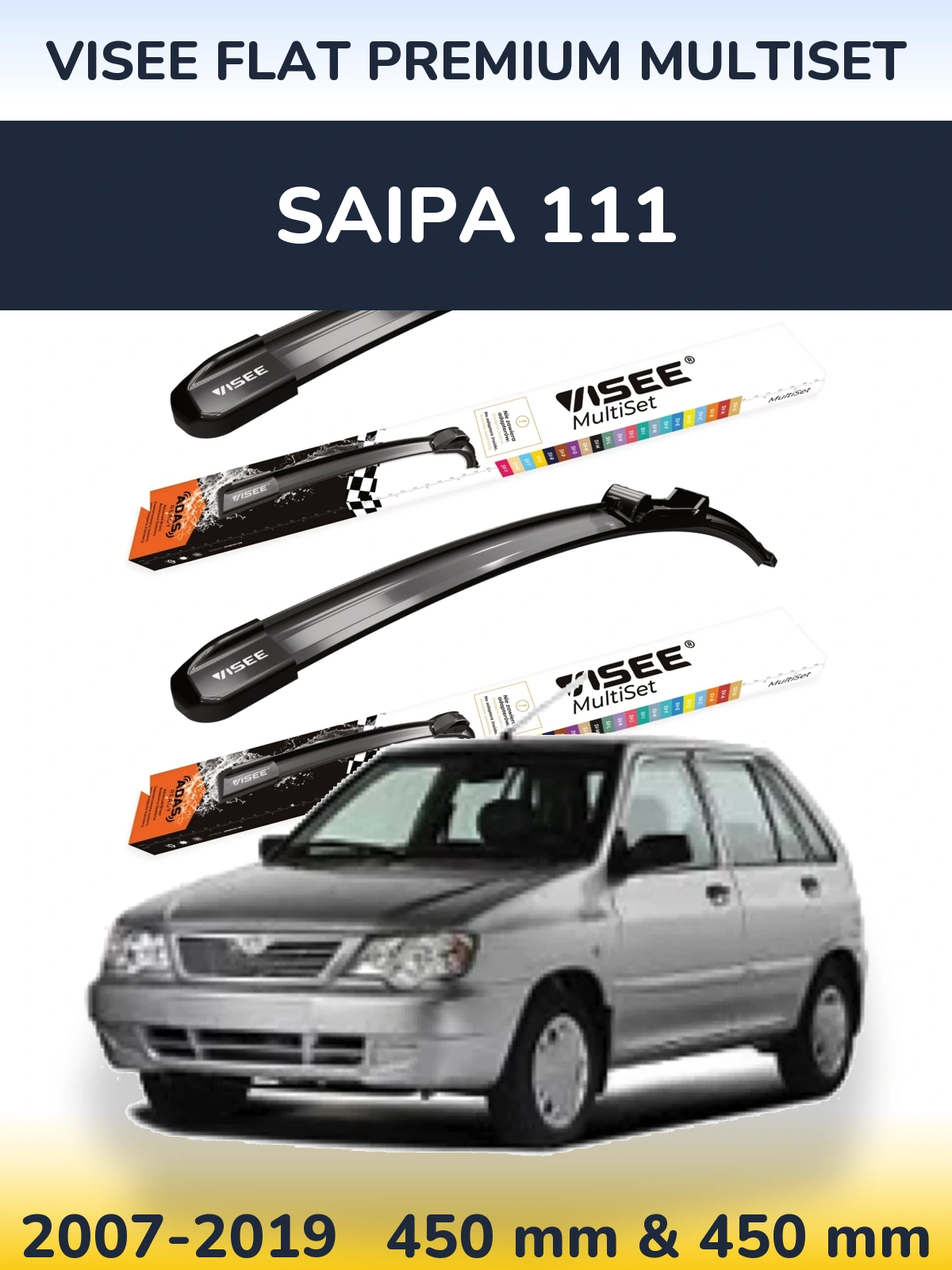 Torkarblad VISEE FLAT PREMIUM MultiSet för Saipa 111