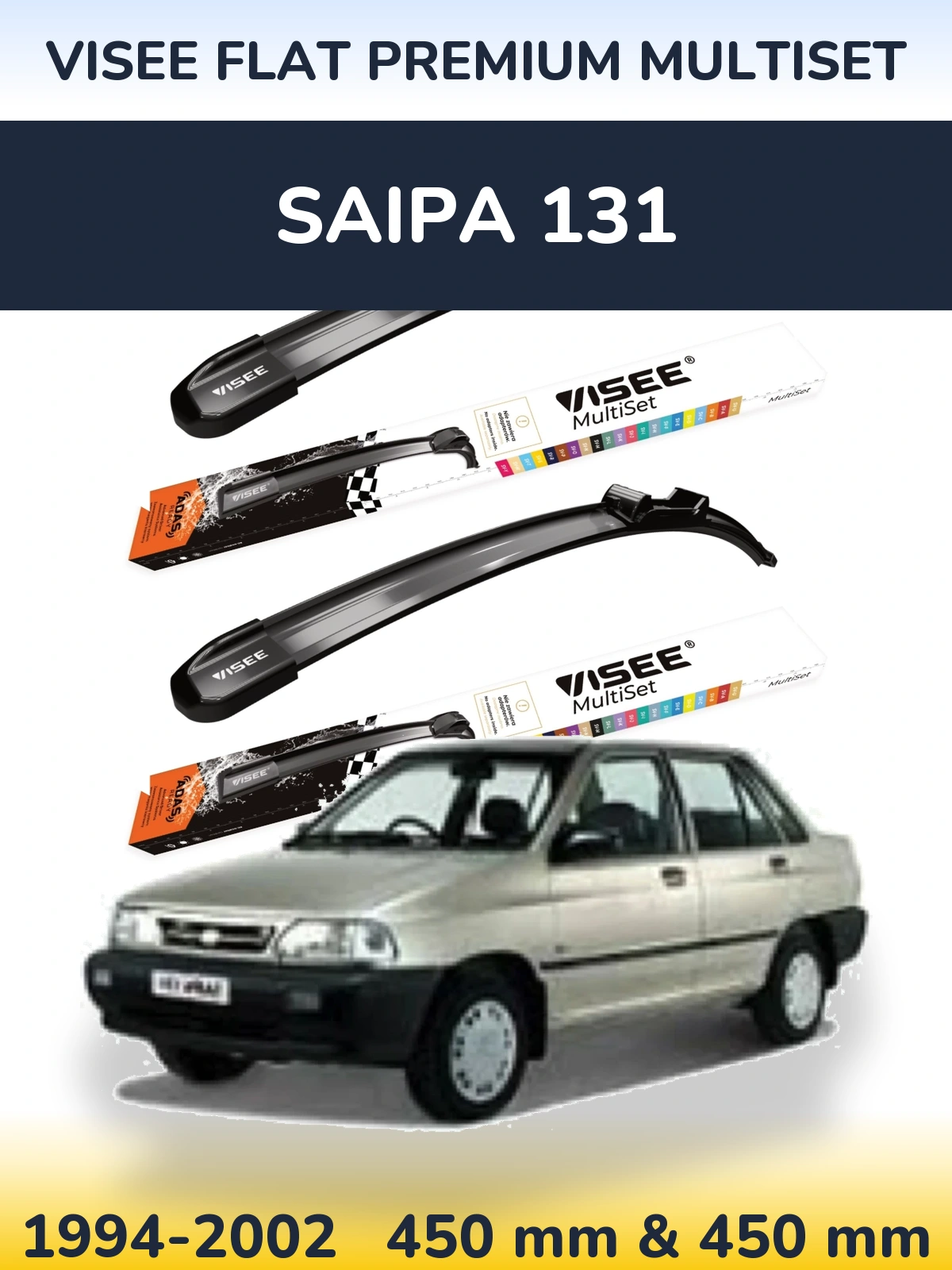 Torkarblad VISEE FLAT PREMIUM MultiSet för Saipa 131