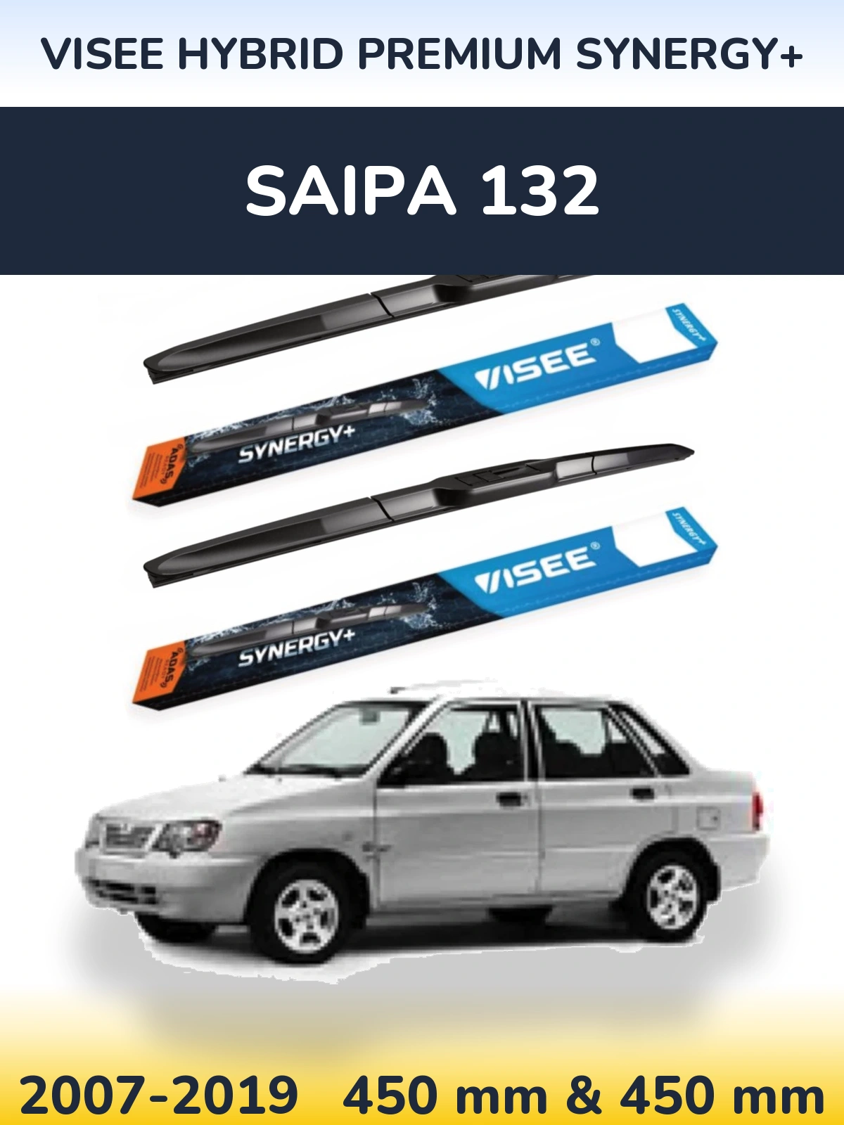 Torkarblad VISEE HYBRID PREMIUM SYNERGY+ för Saipa 132