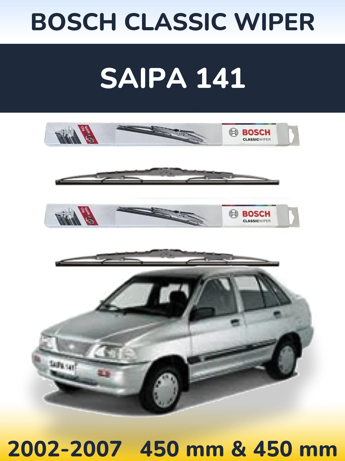 Torkarblad BOSCH Classic Wiper för Saipa 141