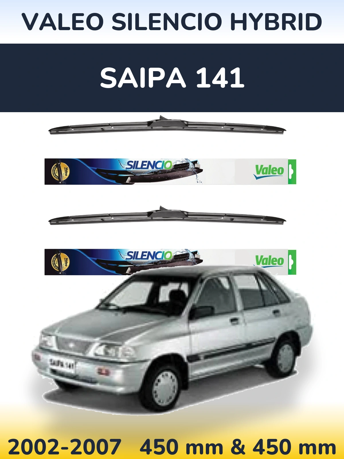 Torkarblad Valeo Silencio Hybrid för Saipa 141