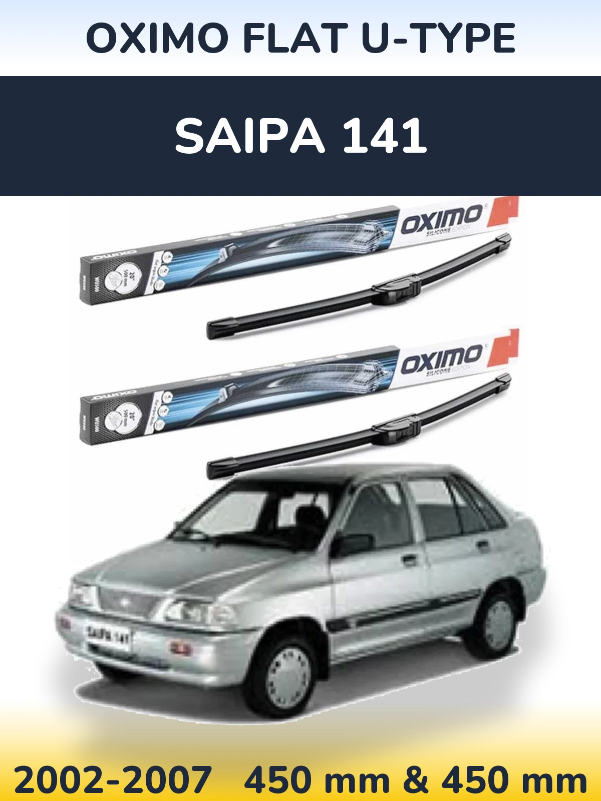 Torkarblad Oximo Flat U-type för Saipa 141
