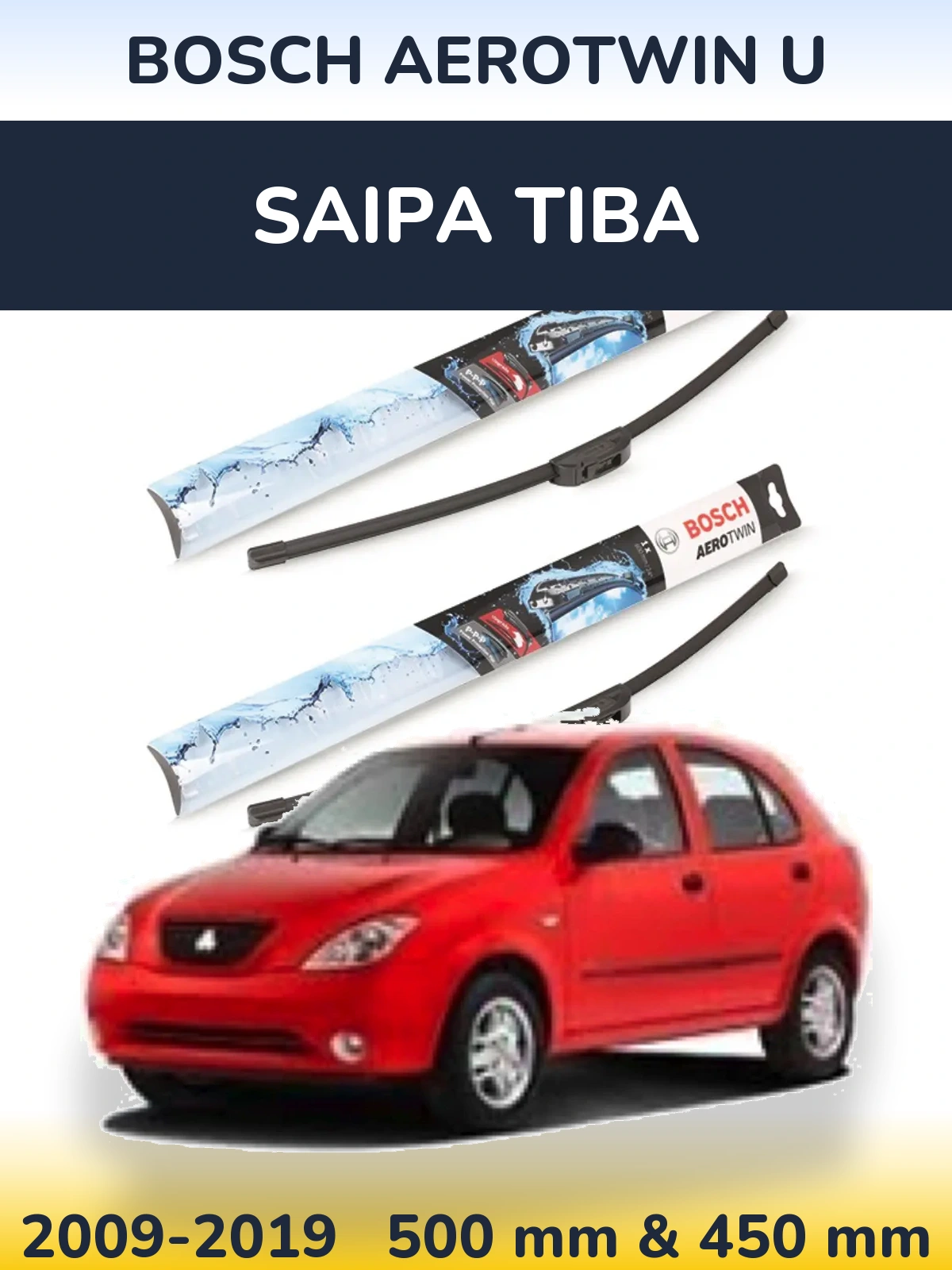 Torkarblad BOSCH AeroTwin U för Saipa Tiba