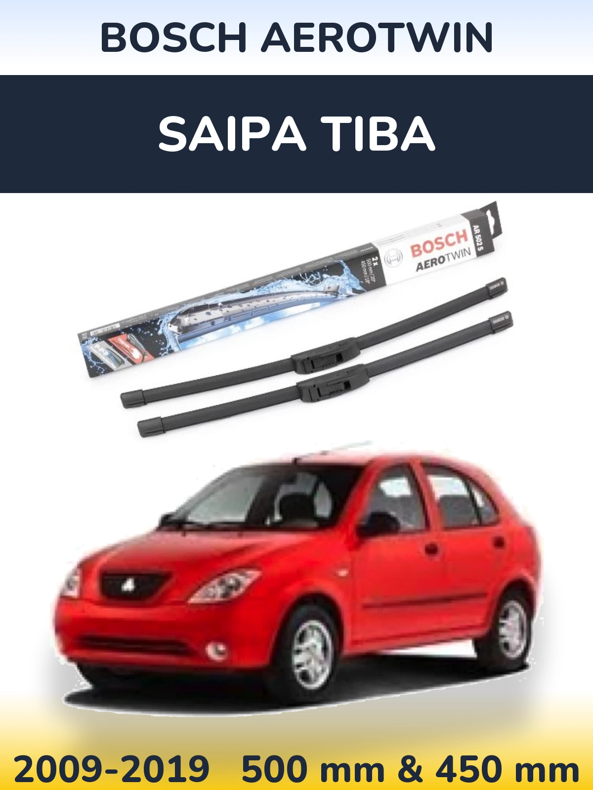 Torkarblad BOSCH AeroTwin för Saipa Tiba