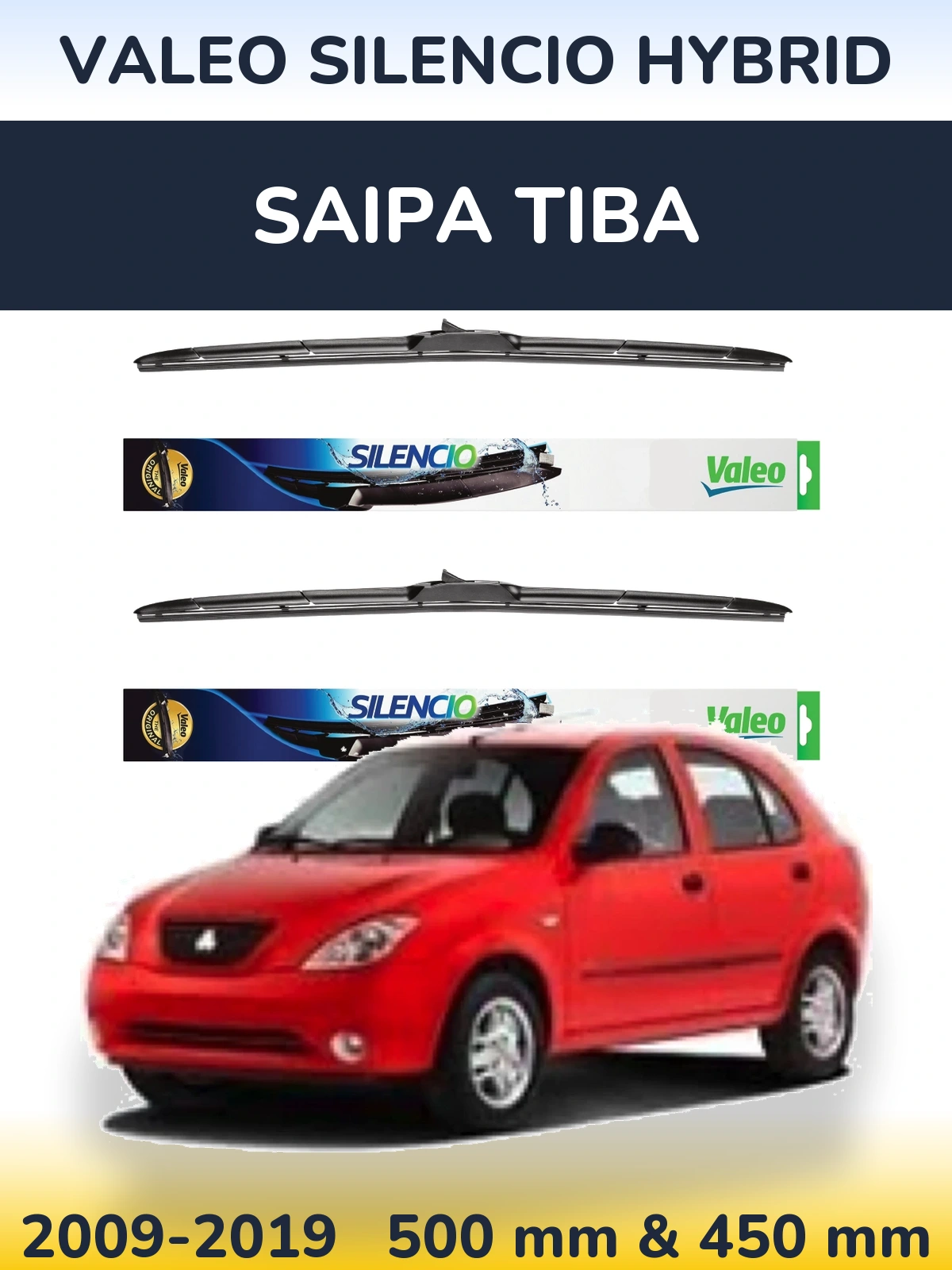 Torkarblad Valeo Silencio Hybrid för Saipa Tiba