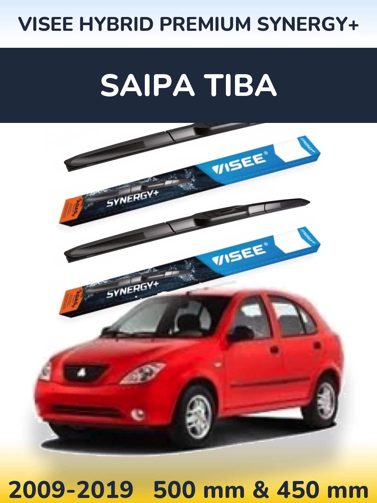 Torkarblad VISEE HYBRID PREMIUM SYNERGY+ för Saipa Tiba