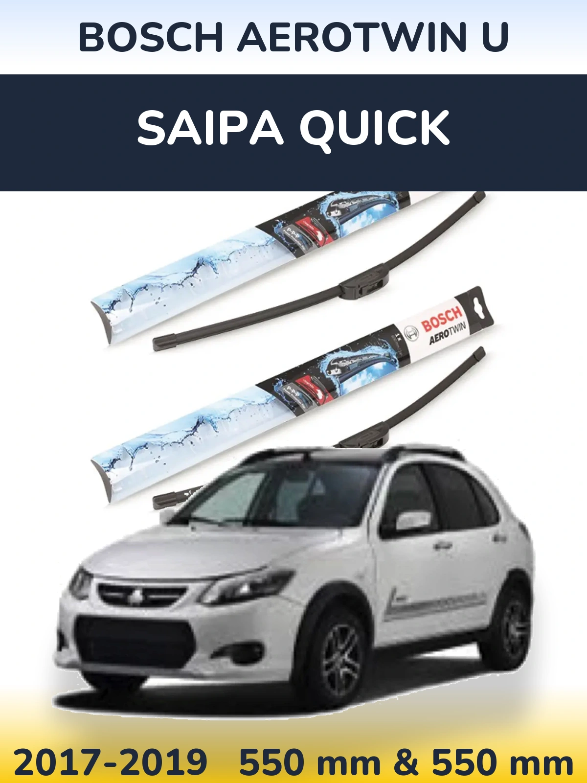 Torkarblad BOSCH AeroTwin U för Saipa Quick