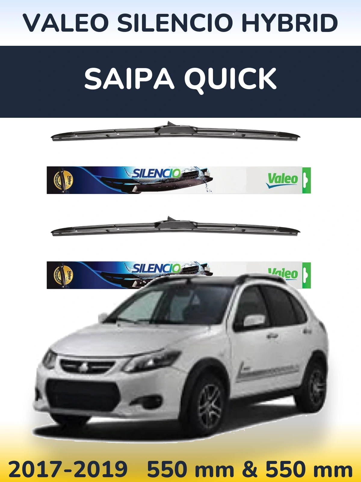 Torkarblad Valeo Silencio Hybrid för Saipa Quick