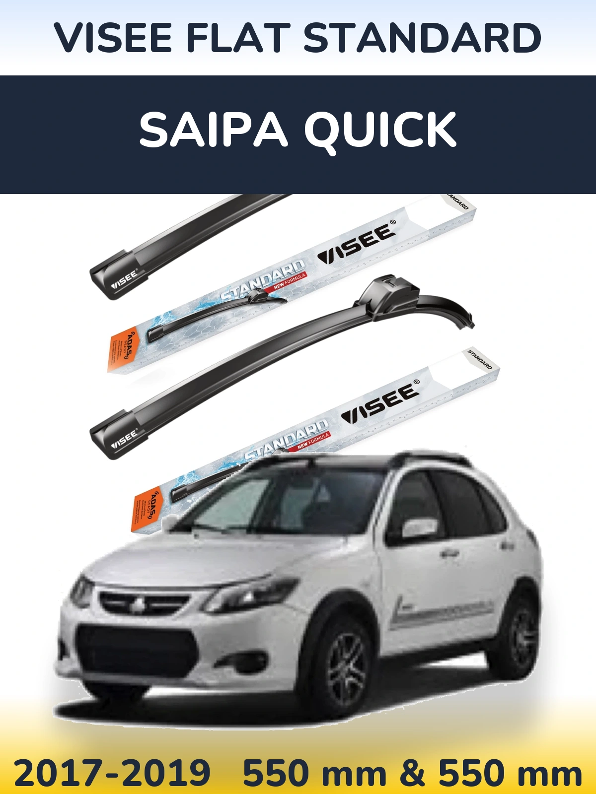 Torkarblad VISEE FLAT STANDARD för Saipa Quick