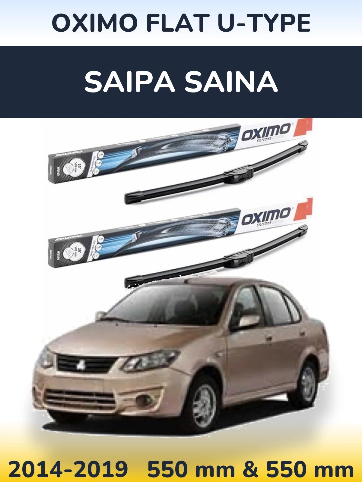 Torkarblad Oximo Flat U-type för Saipa Saina