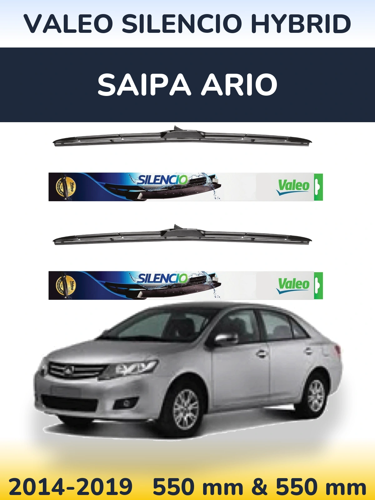 Torkarblad Valeo Silencio Hybrid för Saipa Ario