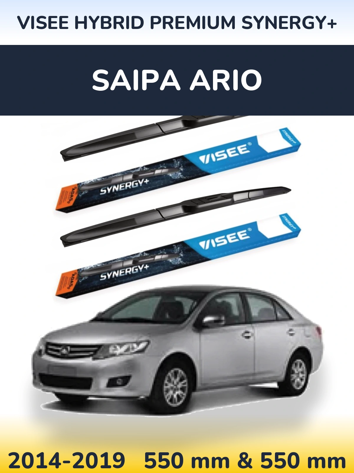 Torkarblad VISEE HYBRID PREMIUM SYNERGY+ för Saipa Ario