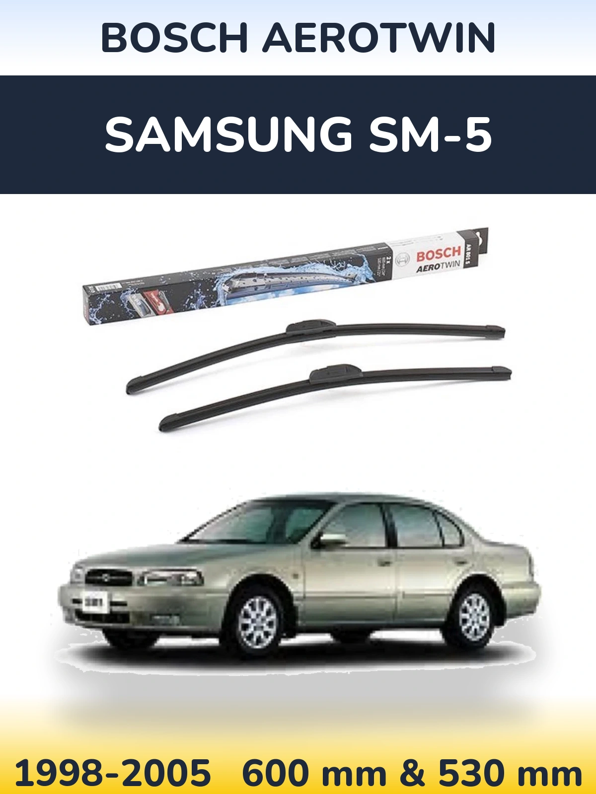 Комплект передніх щіток BOSCH AeroTwin 600 & 530 мм для Samsung SM-5 1998-2005