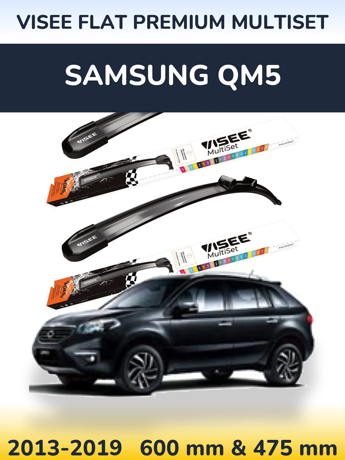 Torkarblad VISEE FLAT PREMIUM MultiSet för Samsung QM5