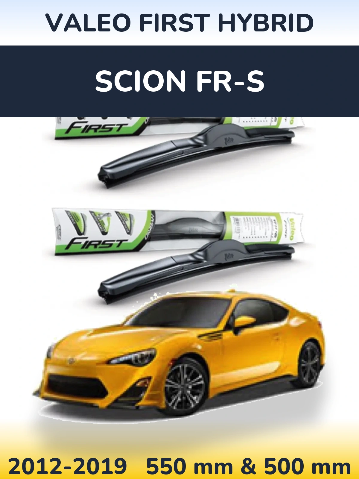 Комплект передних дворников Valeo First Hybrid 550 & 500 мм для Scion FR-S 2012-2019