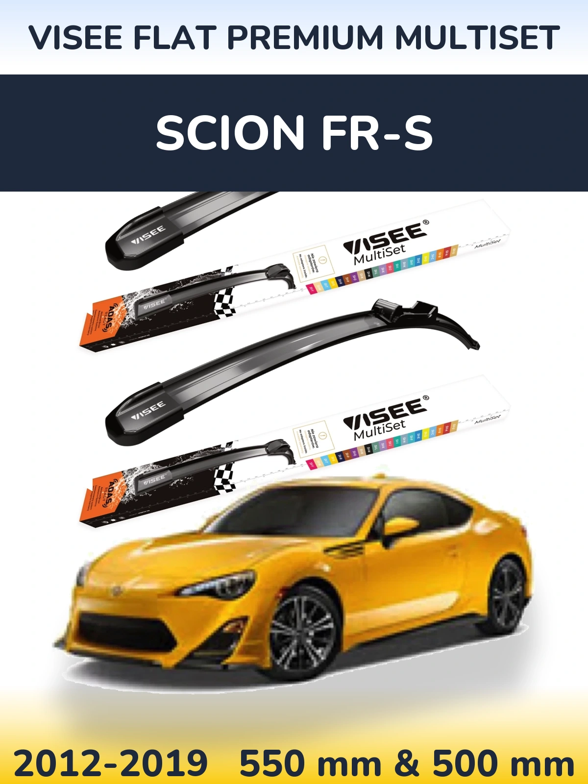 Torkarblad VISEE FLAT PREMIUM MultiSet för Scion FR-S