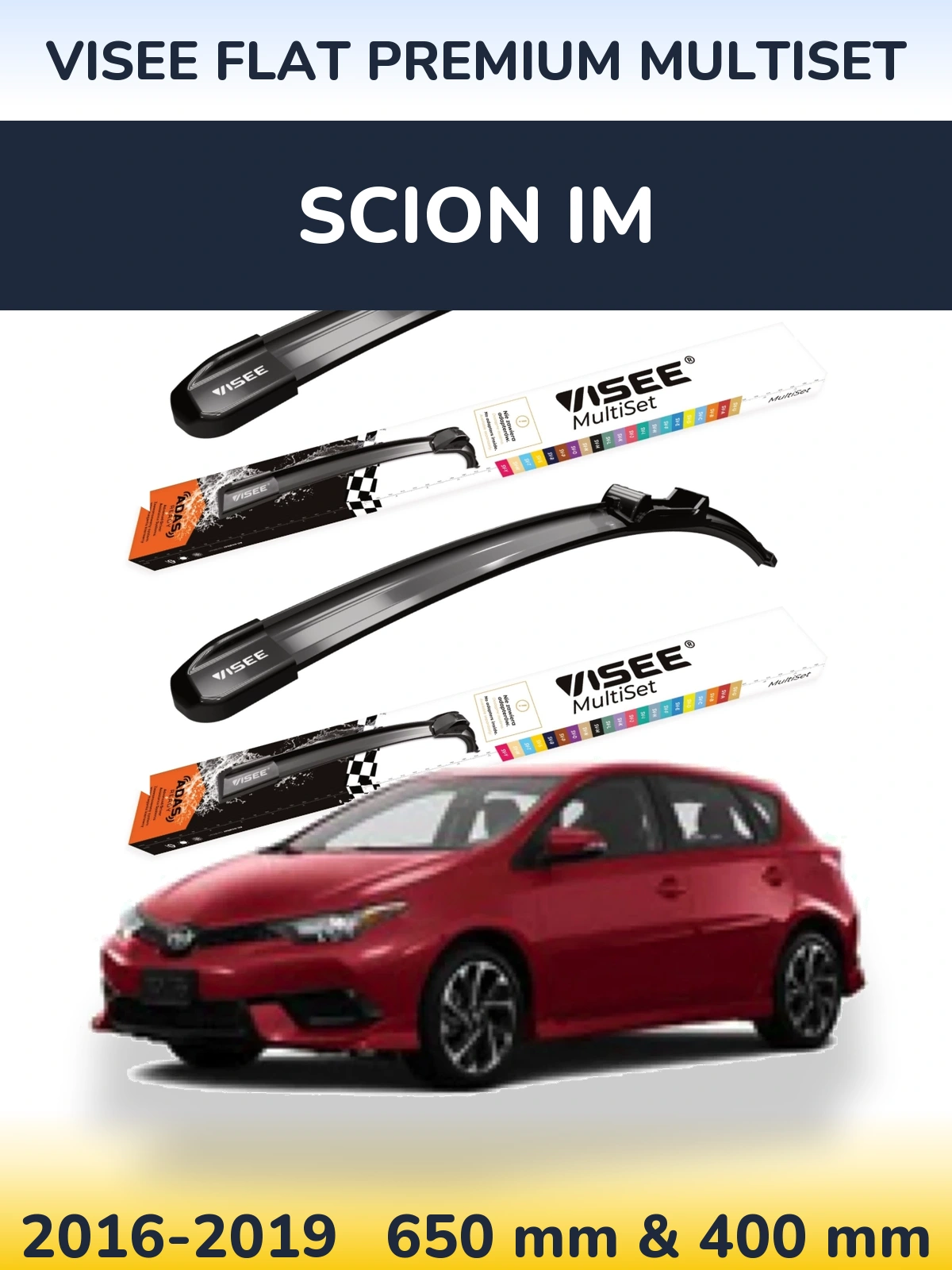 Torkarblad VISEE FLAT PREMIUM MultiSet för Scion iM