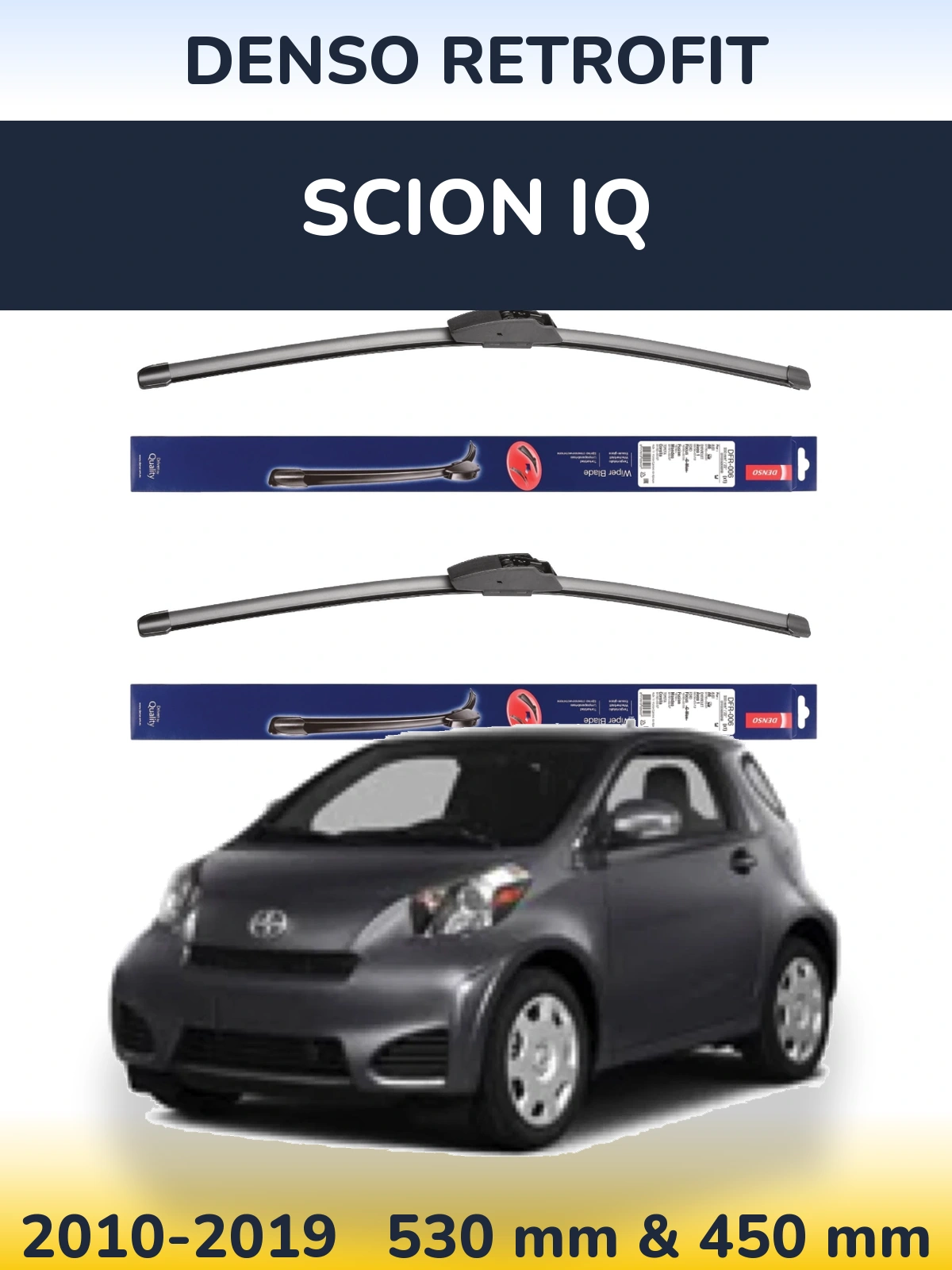 Комплект передніх щіток Denso Retrofit 530 & 450 мм для Scion iQ 2010-2019