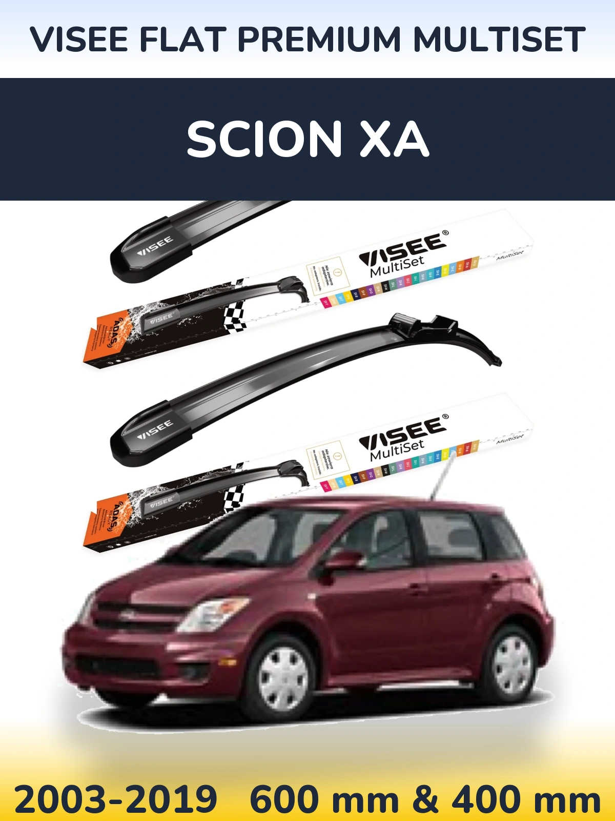 Torkarblad VISEE FLAT PREMIUM MultiSet för Scion xA