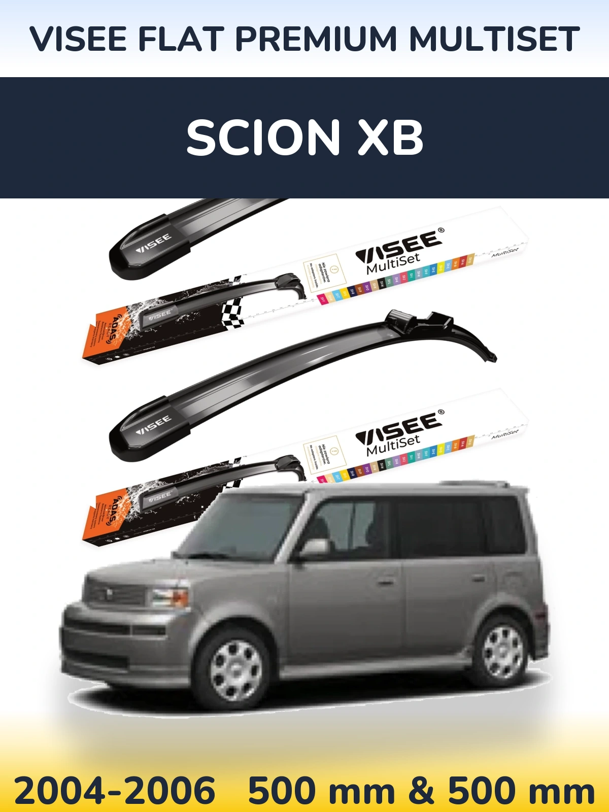 Torkarblad VISEE FLAT PREMIUM MultiSet för Scion xB