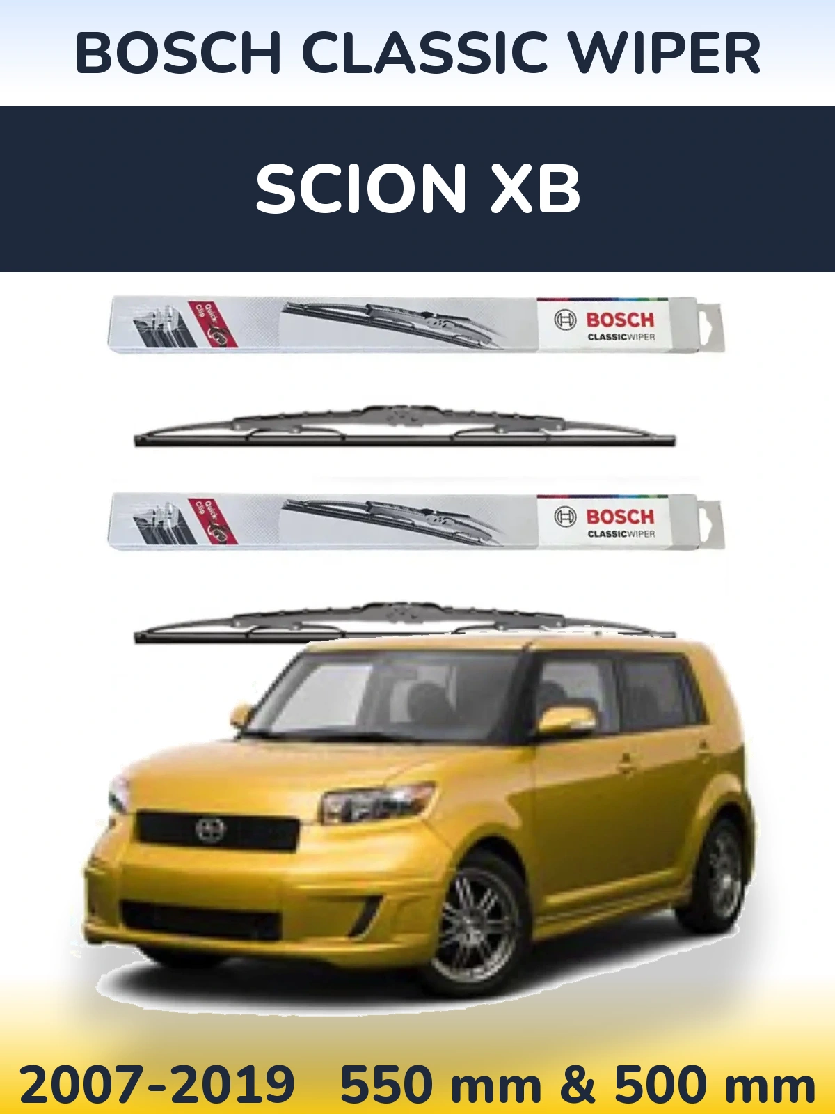 Комплект передніх щіток BOSCH Classic Wiper 550 & 500 мм для Scion xB 2007-2019