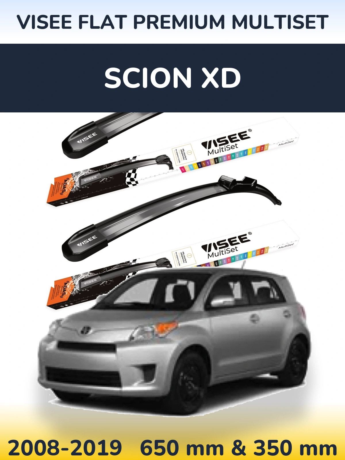 Torkarblad VISEE FLAT PREMIUM MultiSet för Scion xD